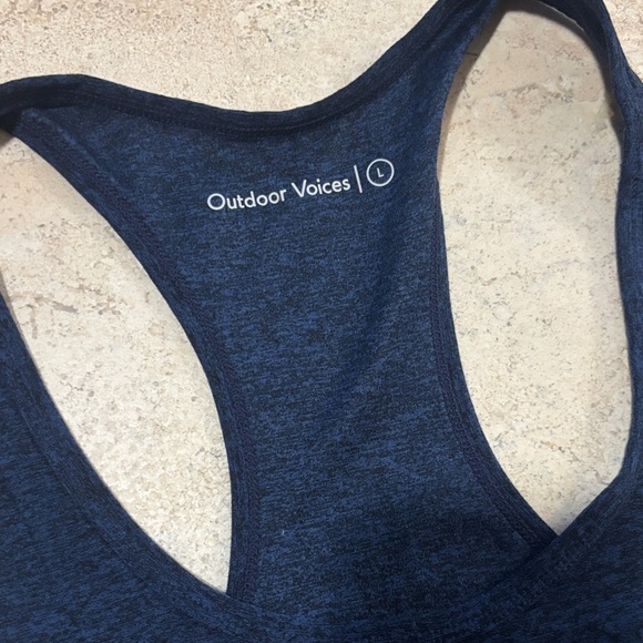 Outdoor Voices Large Women's Navy racerback Tank Top - Picture 2 of 4